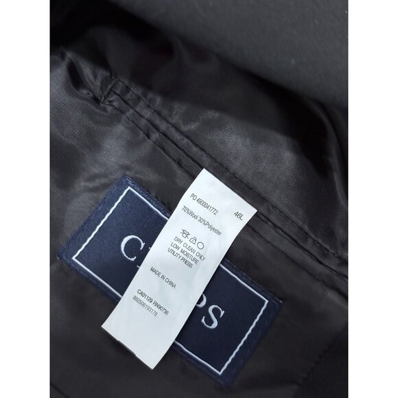 Chaps Ralph Lauren Mens Blazer Jacket Sz 42L Black Solid Poly Wool Sport Coat - Picture 5 of 7